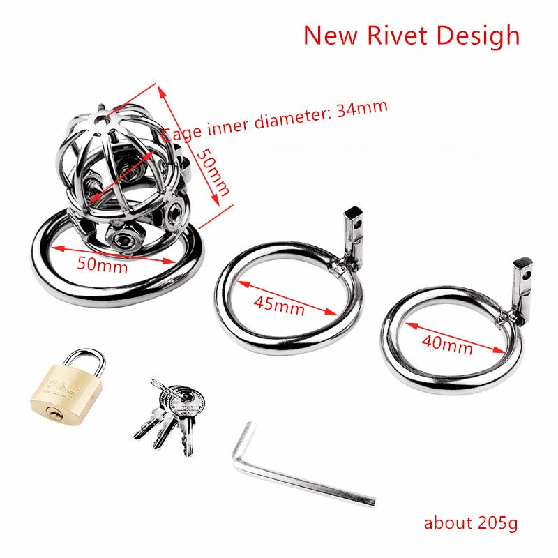 Small Stainless Steel Chastity Cages With & Without Catheter