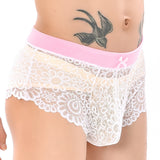 Lace Mesh Sissy Boxer Shorts