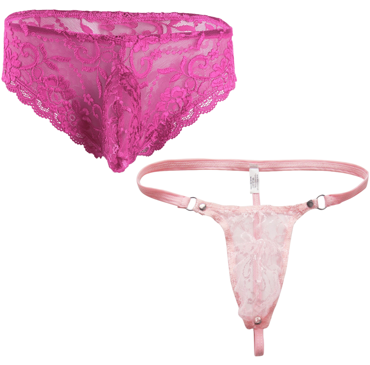 Floral Lace Sheer Pouch G-string Panties