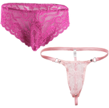 Floral Lace Sheer Pouch G-string Panties