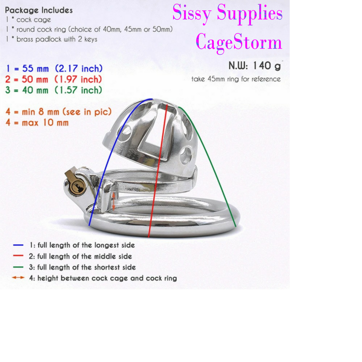 Cagestorm Stainless Steel Chastity Cage